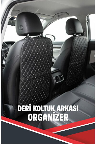 Bilge Sea RENAULT AUSTRAL UYUMLU 2 ADET SİYAH DERİ BEYAZ DİKİŞLİ ARAÇ İÇİ KOL...