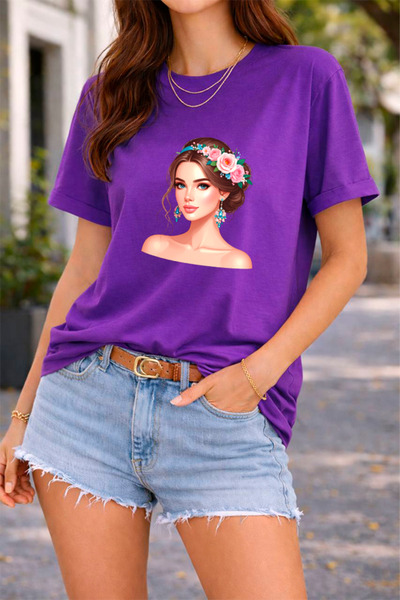 YUNAYT ΓΥΝΑΙΚΕΙΑ ΛΕΠΤΟΜΕΡΗ ΕΚΤΥΠΩΣΗ ΜΕΓΕΘΟΣ ΦΑΡΔΙ ΚΟΜΜΕΝΟ T-SHIRT ΠΟΔΗΛΑΤΟ