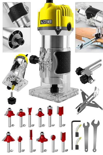 STEİNER 3000 Watt 6 Kademe Devir Ayarlı Formika Traşlama Freze Makinesi 6 Mm ...