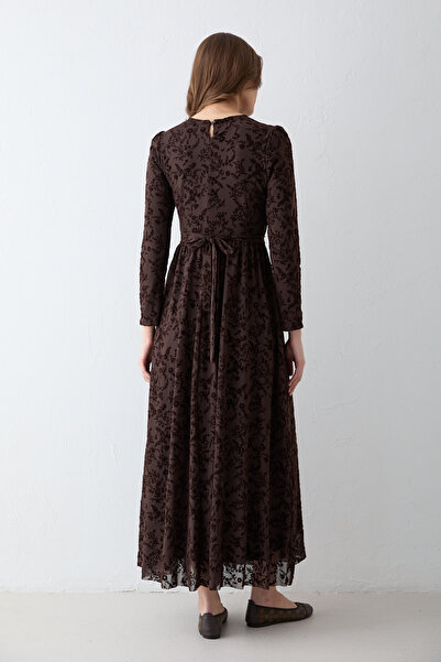 Melike Tatar Baskılı Tül Elbise 68-6238