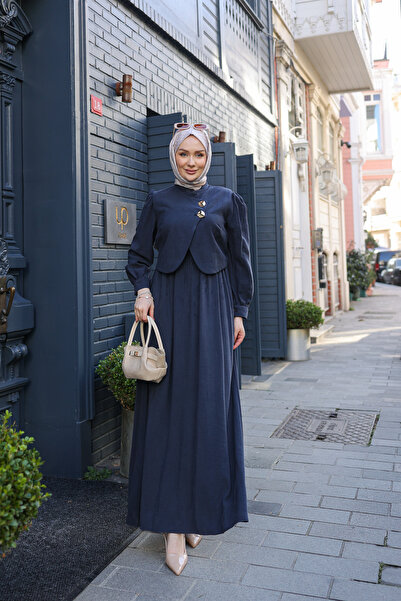 By Pommes Life Women's Vest Set Button Detailed TENCEL™ Hijab Dress