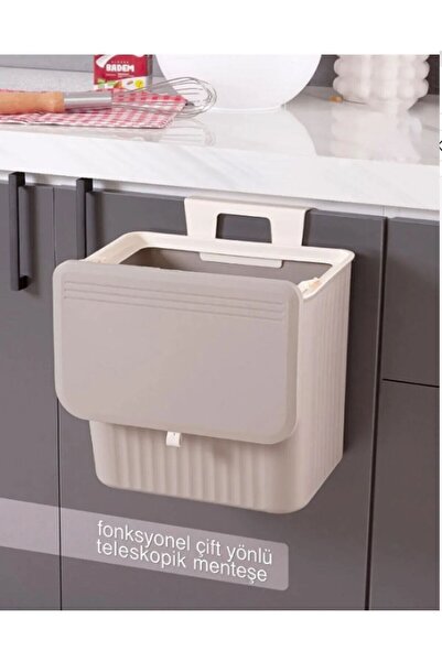 SEDOA 15 Lt Mutfak Tezgah Üstü Ve Dolap Askılı Çöp Kovası LATTE