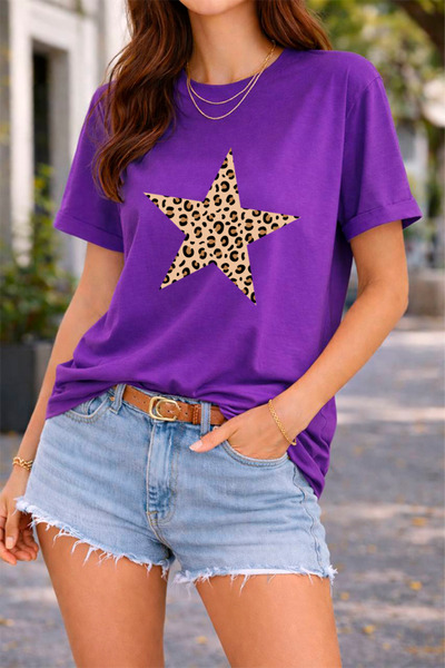 YUNAYT ΓΥΝΑΙΚΕΙΑ ΛΕΠΤΟΜΕΡΗ ΕΚΤΥΠΩΣΗ ΜΕΓΕΘΟΣ ΦΑΡΔΙ ΚΟΜΜΕΝΟ T-SHIRT ΠΟΔΗΛΑΤΟ