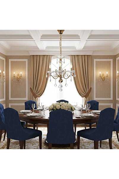 qwell Modern chandelier, gold candlestick, E14*3