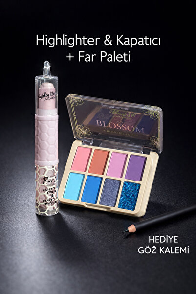 bombshop8 ROSE KAPATICI & HIGHLIGHTER + FAR PALETİ