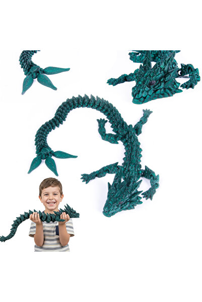 MARRGOS 55 CM Büyük Boy Eklemli Ejderha Figür – 3D Baskı Detaylı Dokulu Sihir...