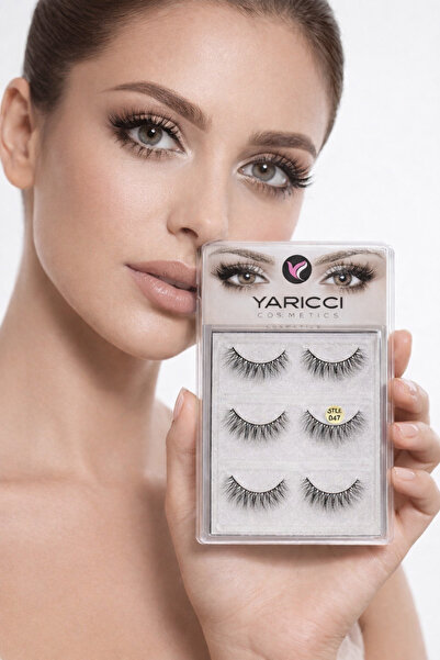 ROWENAROSE 3lü Set İpek Tamka Kirpik Seti 047 No