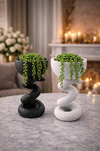 3D FABRİKAM 🐍 Serpenta Dekoratif Yılan Saksı – Modern Ev & Ofis Dekoru Bitki...
