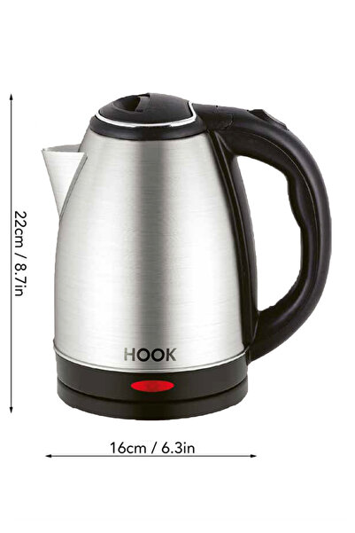 HookStore Electric Kettle 1.8 Lt Stainless Steel Water Heater Inox Kettle 360...