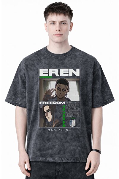 SEVBANO Design Eren Yeager Attack on Titan Anime Printed Unisex Oversized Vin...
