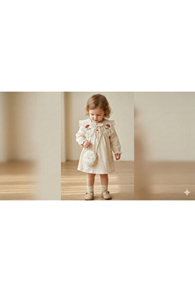 COCOSISS Mushroom Embroidered Collar Lace Pcs Bag Pcs 2 Pcs Baby Girl Dress 1...