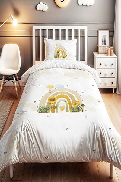 EVPANYA Bohemian Sunflower Patterned Single Baby Kids Bedding Set