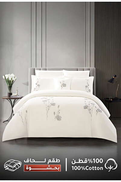 Melen Melin Bedding | 9-Piece Cotton Hotel Double Duvet Set with Embroidered ...