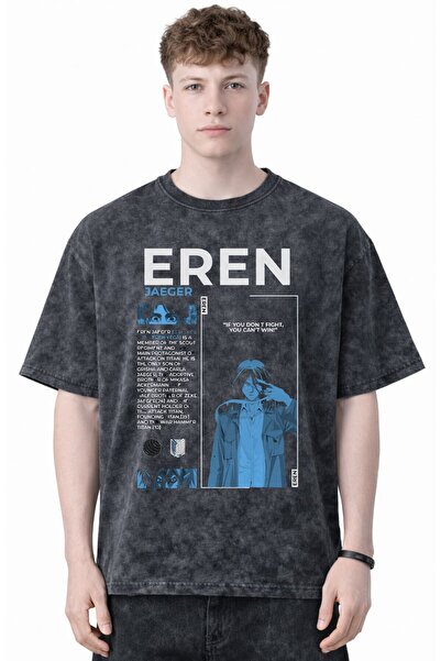 SEVBANO Design Eren Yeager Attack on Titan Anime Printed Unisex Oversized Vin...