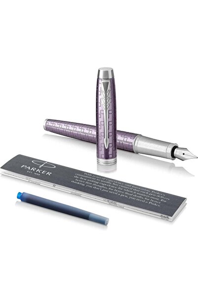 Parker IM Fountain Pen, Dark Purple Luxury, Medium Nib with Refillable Blue I...
