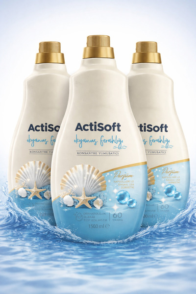 actisoft Okyanus Ferahlığı Konsantre Çamaşır Yumuşatıcısı 1500 ml x 3 Adet (T...