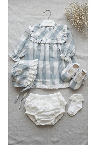 Baby shine طقم فستان تركي(قطن الكتان100%)تصميم الكاروهات الكلاسيكيّة الفاخرة ...