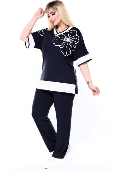 Kheos V-Neck Short Bat Sleeve Flower Stone Embroidered Slit Blouse Waist Lace...