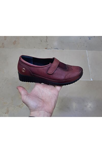 JESSE Women's Genuine Leather Orthopedic Waterproof Transitional Claret Red M...