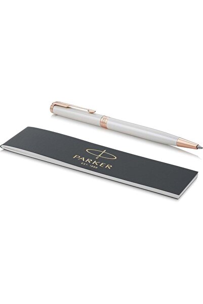 Parker قلم حبر جاف سونيت سليم - طلاء لؤلؤي فاخر باللون الوردي مع حواف ذهبية، ...