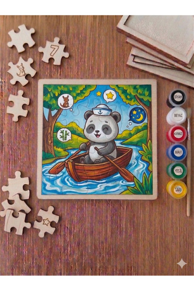 Hobiuniverse مجموعة تلوين الباندا الخشبية للأطفال - مجموعة مونتيسوري التعليمي...