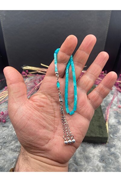 Kttesbihaksesuar BİLEK BOY KESME TURKUAZ RENK KATALİN TESBİH KAPLAMA PÜSKÜLLÜ