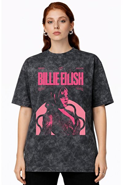 SEVBANO تي شيرت بتصميم بيلي إيليش سينغور مطبوع للجنسين كبير الحجم وقابل للغسل