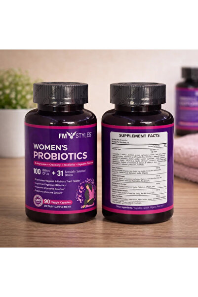 Fm Styles FMstyles Women’s Probiotics 100 Billion CFUs Prebiotics, 31 Strains, 90 Veggie Capsules