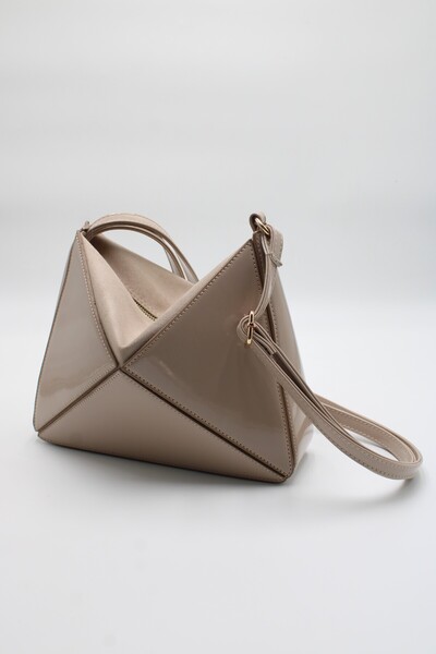 LASSO Piele lăcuită pentru femei, multifuncțională, cu detaliu triunghiular p...