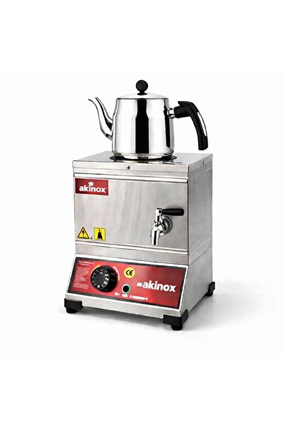 AKİNOX 15 Model Tek Demlikli 10 Lt. Elektrikli Çay Kazanı Pleytsiz+demlik Dah...