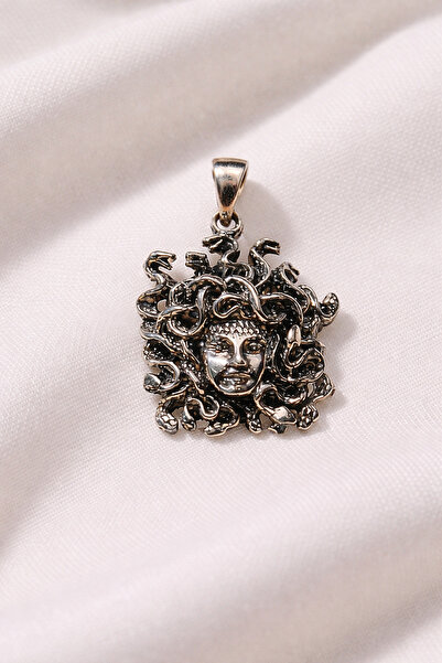 Ebrar Silver Gümüş Medusa Kolye Ucu 925 Ayar Gümüş Medusa Figürlü Unisex Koly...