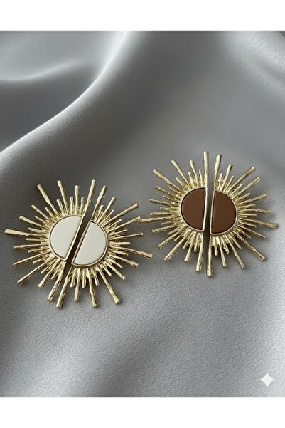 Aysire Takı Aksesuar Yarım saçaklı güneş çelik altın kaplama sallanan marka m...