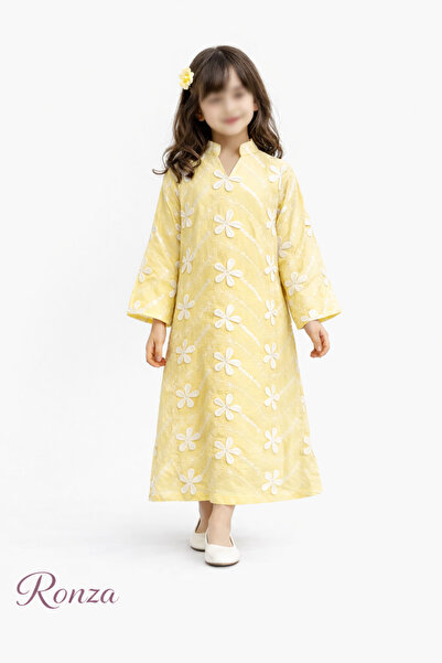 RONZA Girls' peach blossom jalabiya
