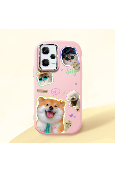 ucuc حافظة سيليكون وردية اللون متوافقة مع Redmi Note 12 Pro Speed ​​ومزودة بح...