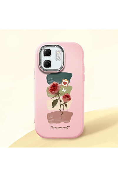 ucuc حافظة من السيليكون باللون الوردي متوافقة مع هاتف Infinix Smart 9 مزودة ب...