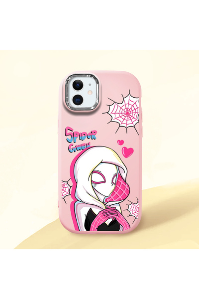 ucuc حافظة سيليكون وردية اللون متوافقة مع هاتف iPhone 12 Mini مع حماية للكامي...