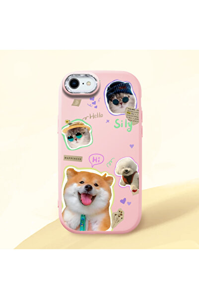 ucuc حافظة سيليكون وردية اللون متوافقة مع هاتف آيفون 7/8/SE 2020 2022 مع حماي...