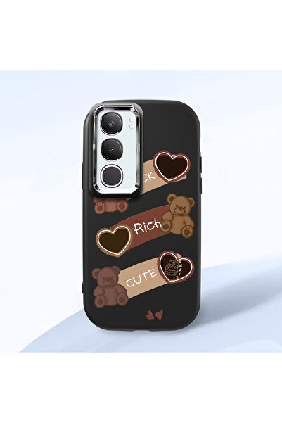 ucuc حافظة سيليكون سوداء متوافقة مع هاتف Vivo Y29 5G مع حماية للكاميرا ماصّ ل...