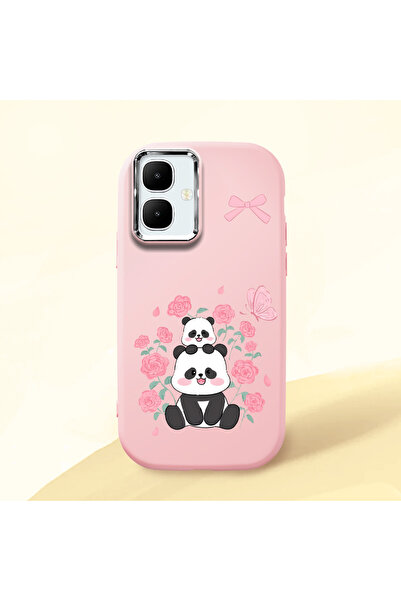 ucuc حافظة سيليكون وردية متوافقة مع هاتف Infinix Smart 10 مع حماية للكاميرا م...