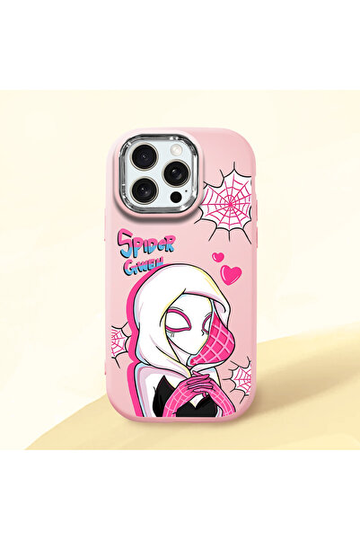 ucuc حافظة سيليكون وردية اللون متوافقة مع هاتف iPhone 15 Pro Max مع حماية للك...