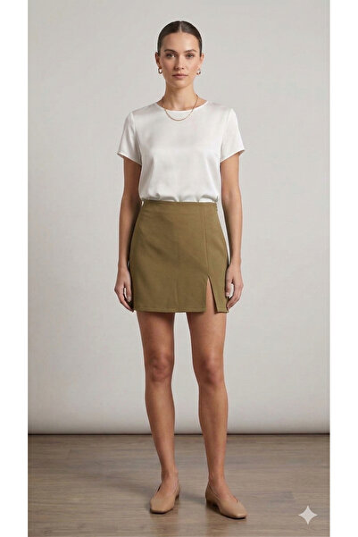 ekawholesale Green Mini Skirt with Shorts