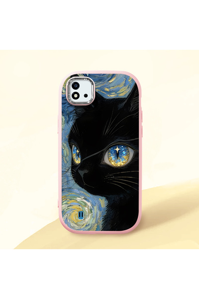 ucuc حافظة سيليكون وردية متوافقة مع هاتف Realme C20/C20A مزودة بـ ماصّ للصدما...