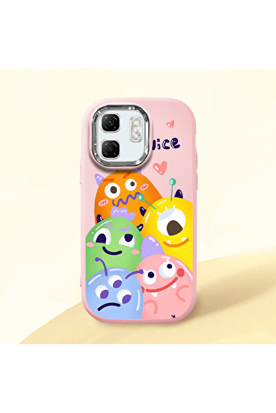 ucuc حافظة سيليكون وردية متوافقة مع هاتف Infinix Smart 9 مزودة بـ ماصّ للصدما...