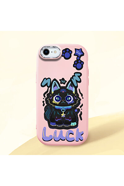 ucuc حافظة سيليكون وردية متوافقة مع هاتف آيفون 7/8/SE 2020 2022 مع حماية للكا...