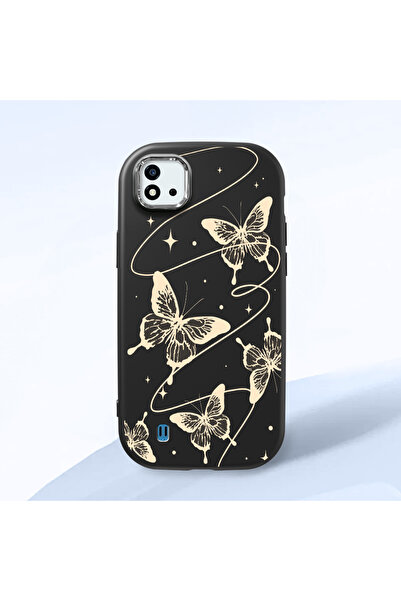 ucuc حافظة سيليكون سوداء متوافقة مع هاتف Realme C20/C20A مزودة بـ ماصّ للصدما...