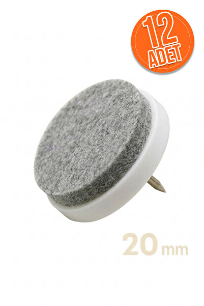 20 mm Keçeli Poligrit Zemin Koruyucu Sandalye ve Masa Ayağı Sessiz Mobilya Pabucu Beyaz (12 Adet)