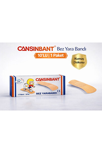 Genel Markalar Cansinbant Bez Yarabandı 10 lu 1 Paket 1,9 x 7,2 cm Fabric Fir...