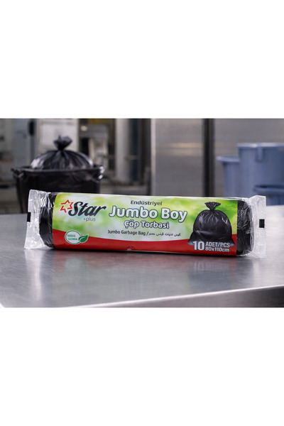 Generic Brand Star Plus Industrial Jumbo Size Waste Bag 80X110 cm 10 Pieces D...