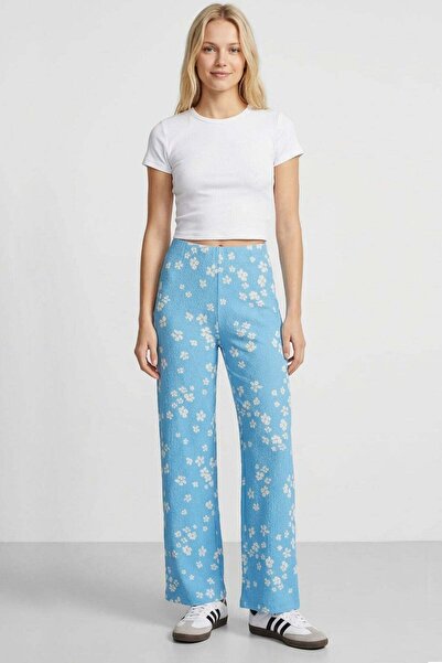 COTENCONCEPT Udobne hlače za žene od mešavine materijala Visok struk Široke n...