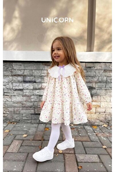 Mir KidsClup تطريز مثقوب تفاصيل على الياقة فستان الربيع
